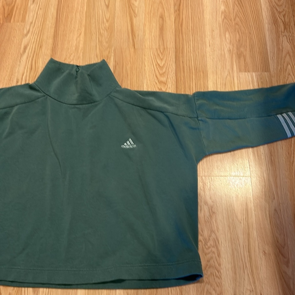 Adidas Cowl Neck ,Back Zip ,Crop Sweatshirt Size 1X - Picture 11 of 15